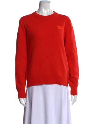 Pre-owned Marimekko Wool Graphic Print Sweater In Orange