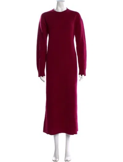 Pre-owned Marina Moscone Wool Long Dress In Purple
