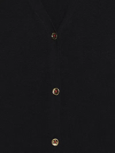 Pre-owned Marina Rinaldi Button Knit Cardigan In Black