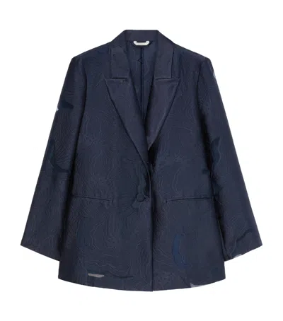 Marina Rinaldi Floral Jacquard Blazer In Multi