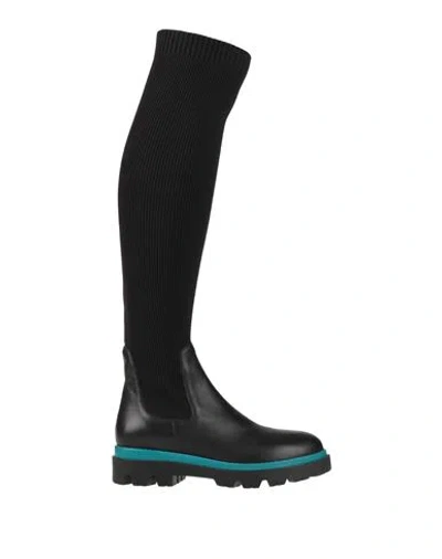Marina Rinaldi Woman Boot Black Size 11 Leather, Textile Fibers
