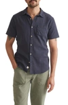 Marine Layer Classic Selvage Stretch Short Sleeve Button-up Shirt In Mood Indigo