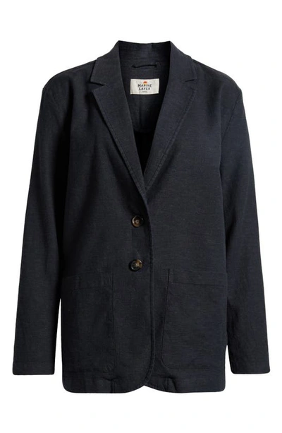 Marine Layer Flora Hemp Blend Blazer In Navy