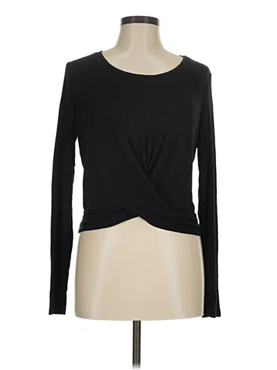 Pre-owned Marine Layer Long Sleeve Top Black Keyhole Neckline Tops