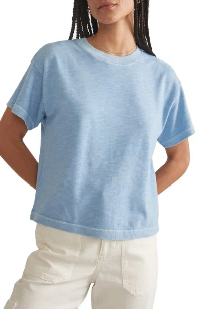 Marine Layer Slub Cotton Crop T-shirt In Blue