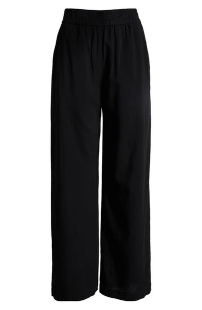 Marine Layer The Allison Wide Leg Trousers In Black