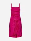 Marine Serre Regenerated Jersey Dress In Fuchsia