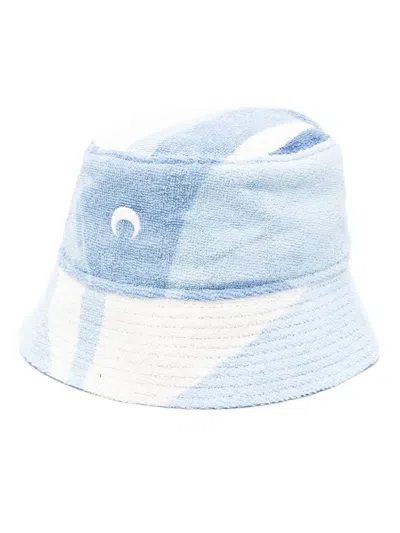 Marine Serre Regenerated-towels Bucket Hat In Blue