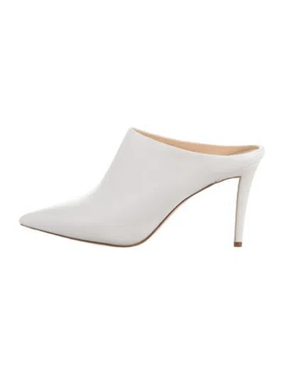 Pre-owned Marion Parke Leather Mules In White
