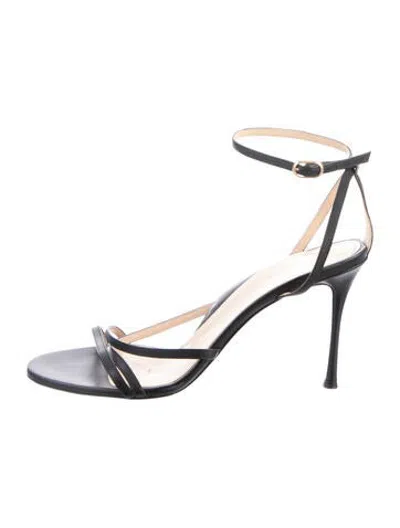 Pre-owned Marion Parke Leather Sandals In Black