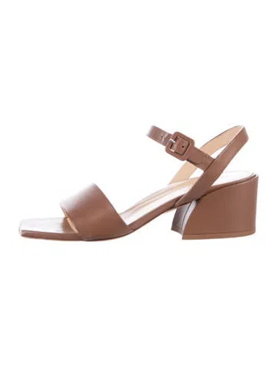 Pre-owned Marion Parke Leather Sandals In Brown/neutrals