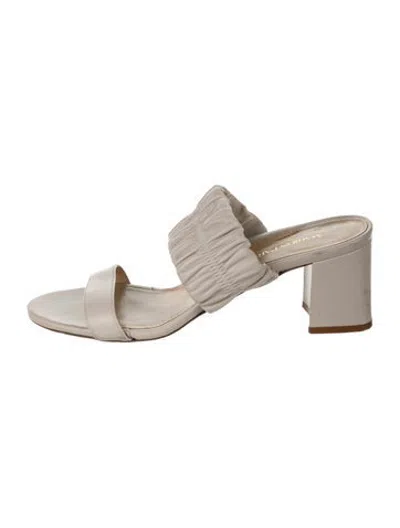 Pre-owned Marion Parke Leather Slides In Neutrals