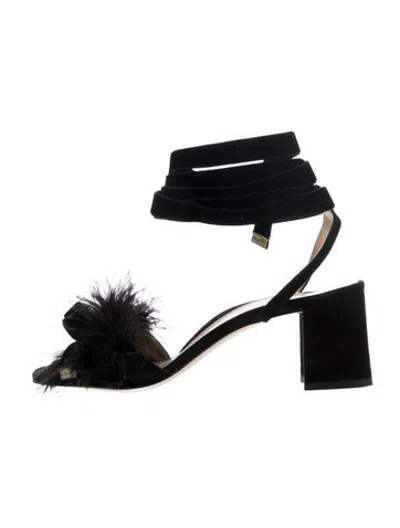 Pre-owned Marion Parke Suede Sandals In Black