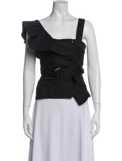 Pre-owned Marissa Webb Asymmetrical Sleeveless Top In Black