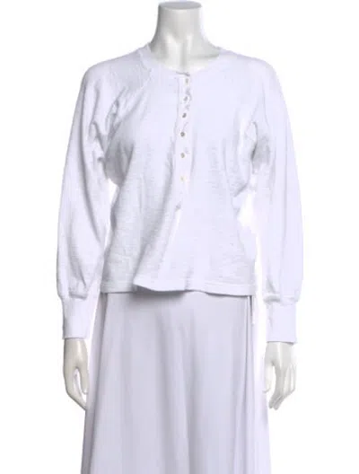 Pre-owned Marissa Webb Crew Neck Long Sleeve Top In White