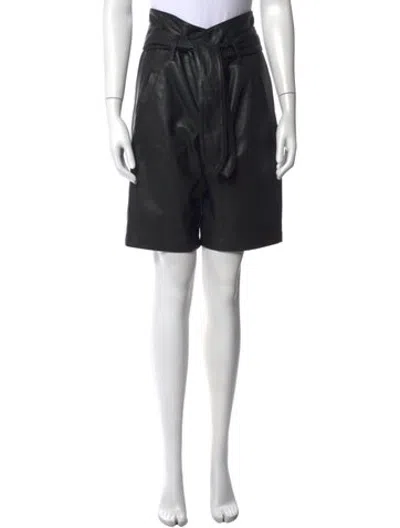 Pre-owned Marissa Webb Lamb Leather Mini Shorts In Black