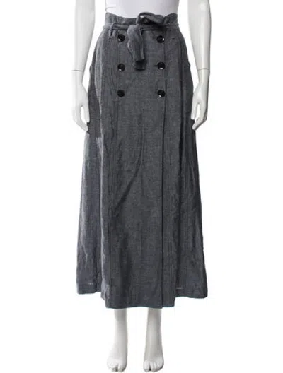Pre-owned Marissa Webb Linen Long Skirt In Blue