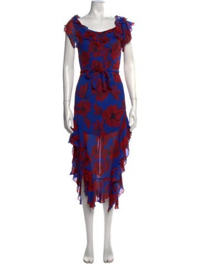 Pre-owned Marissa Webb Silk Midi Length Dress In Red