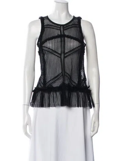 Pre-owned Marissa Webb Silk Patterned Top In Black