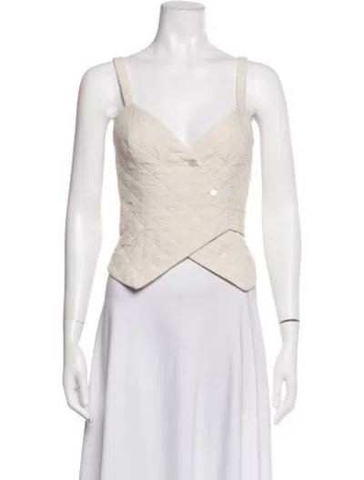 Pre-owned Marissa Webb V-neck Sleeveless Top In Neutrals