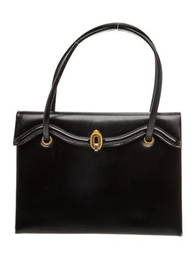 Pre-owned Mark Cross Leather Top Handle Bag In Black