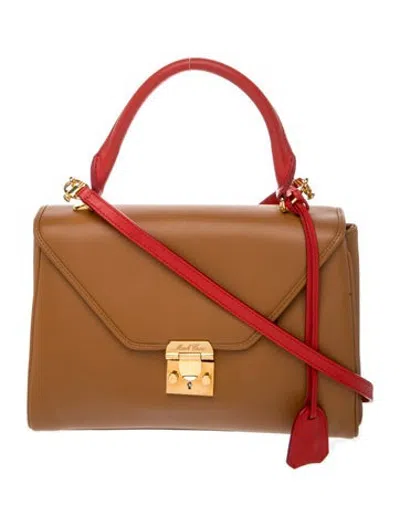 Pre-owned Mark Cross Leather Top Handle Bag In Brown
