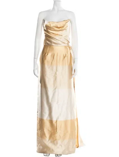 Pre-owned Markarian Silk Long Dress In Neutrals