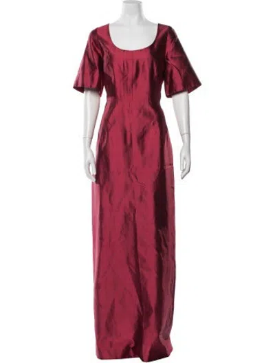 Pre-owned Markarian Silk Long Dress In Red