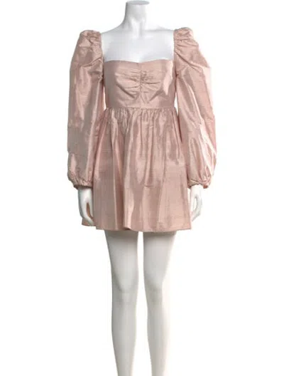 Pre-owned Markarian Striped Mini Dress In Pink