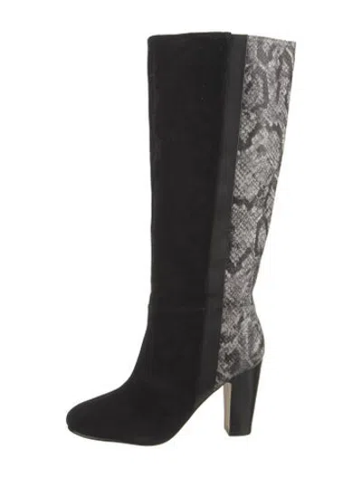 Pre-owned Market Suede Animal Print Boots In Black