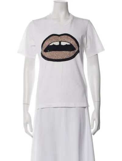 Pre-owned Markus Lupfer Graphic Print Crew Neck T-shirt In White