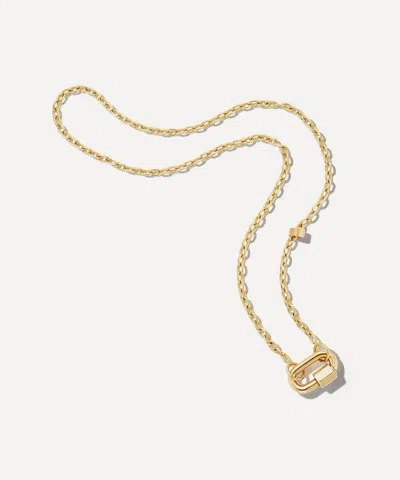 Marla Aaron Gold Pulley Chain And Chubby Babylock Necklace In Metallics