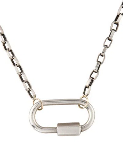 Pre-owned Marla Aaron Lock Pendant Biker Chain Necklace, 16.5" In Multicolor