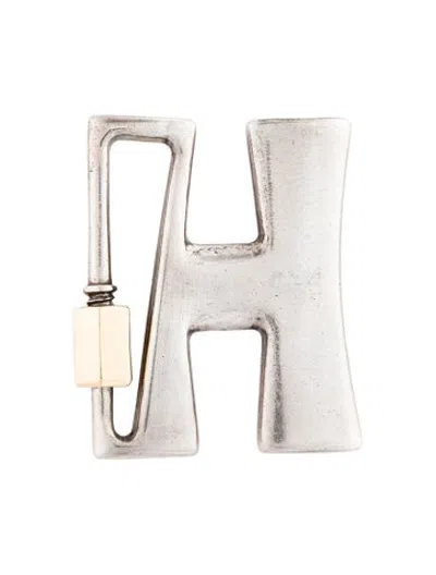 Pre-owned Marla Aaron Two-tone Large H Lock In Multicolor