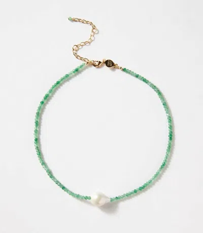 Marlyn Schiff Women's Beaded Pearl Necklace In Jade In Blue
