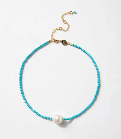 Marlyn Schiff Women's Beaded Pearl Necklace In Turquoise In Blue