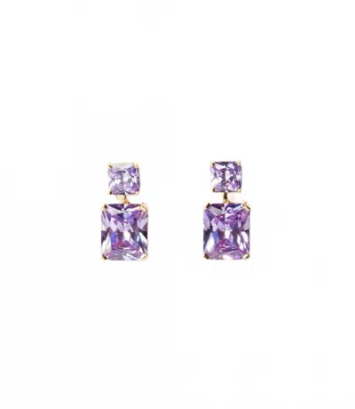 Marlyn Schiff Women's Princess Cut Drop Earrings In Amethyst In Purple