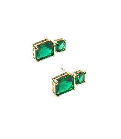 Marlyn Schiff Women's Princess Cut Drop Earrings In Emerald In Gold