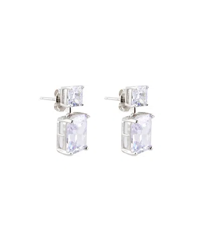 Marlyn Schiff Women's Princess Cut Drop Earrings In Silver
