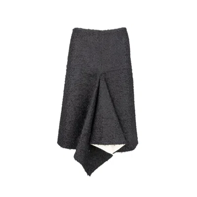 Marni Asymmetric Lambskin Skirt - '10s In Gray