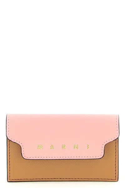 Marni Business Card Holder In Saffiano Leather In Multi