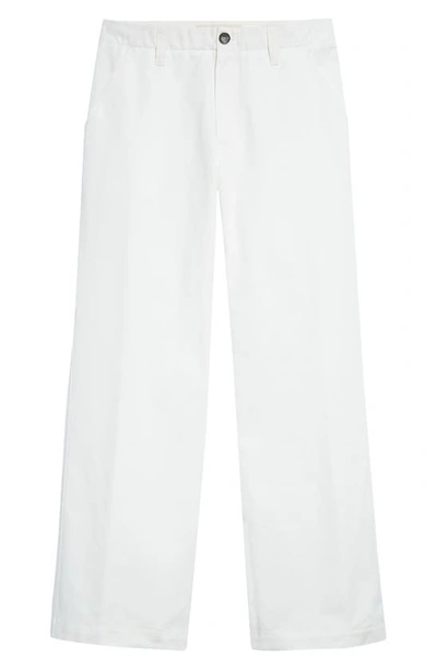 Marni Cotton Garbardine Flare Leg Trousers In Lily White