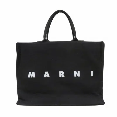 Pre-owned Marni Cotton Tote Bag In Black