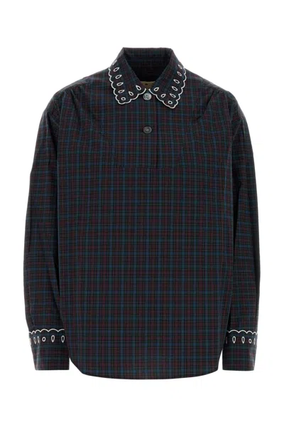 Marni Embroidered Poplin Blouse In Pattern
