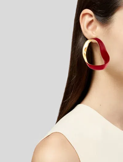 Pre-owned Marni Enamel Drop Earrings In Red