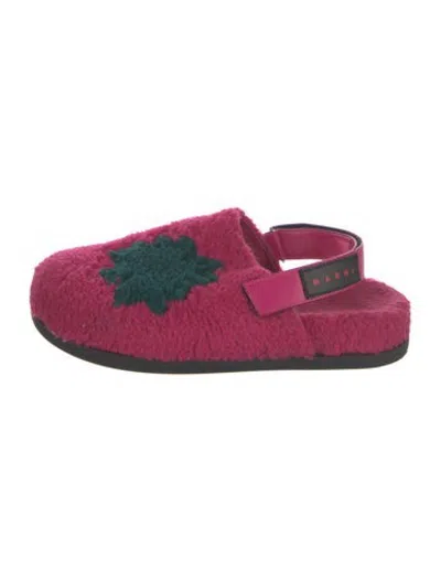 Pre-owned Marni Graphic Print Slides In Pink
