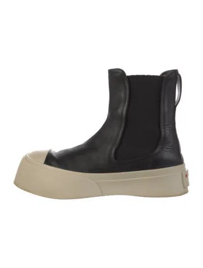 Pre-owned Marni Leather Chelsea Boots In Black