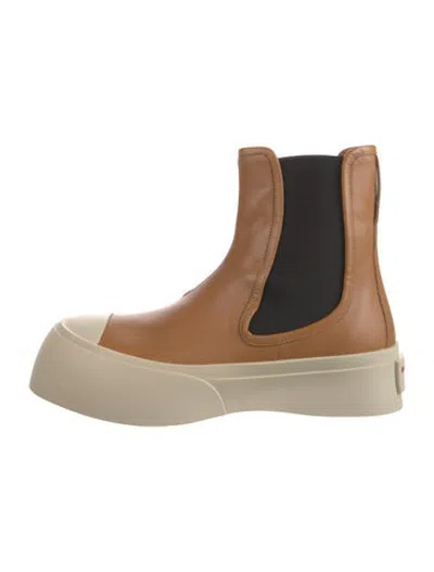 Pre-owned Marni Leather Chelsea Boots In Neutrals