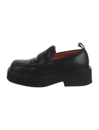 Pre-owned Marni Leather Loafers In Black