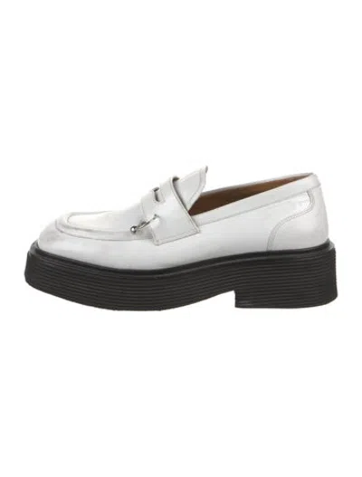 Pre-owned Marni Leather Loafers In Black/white